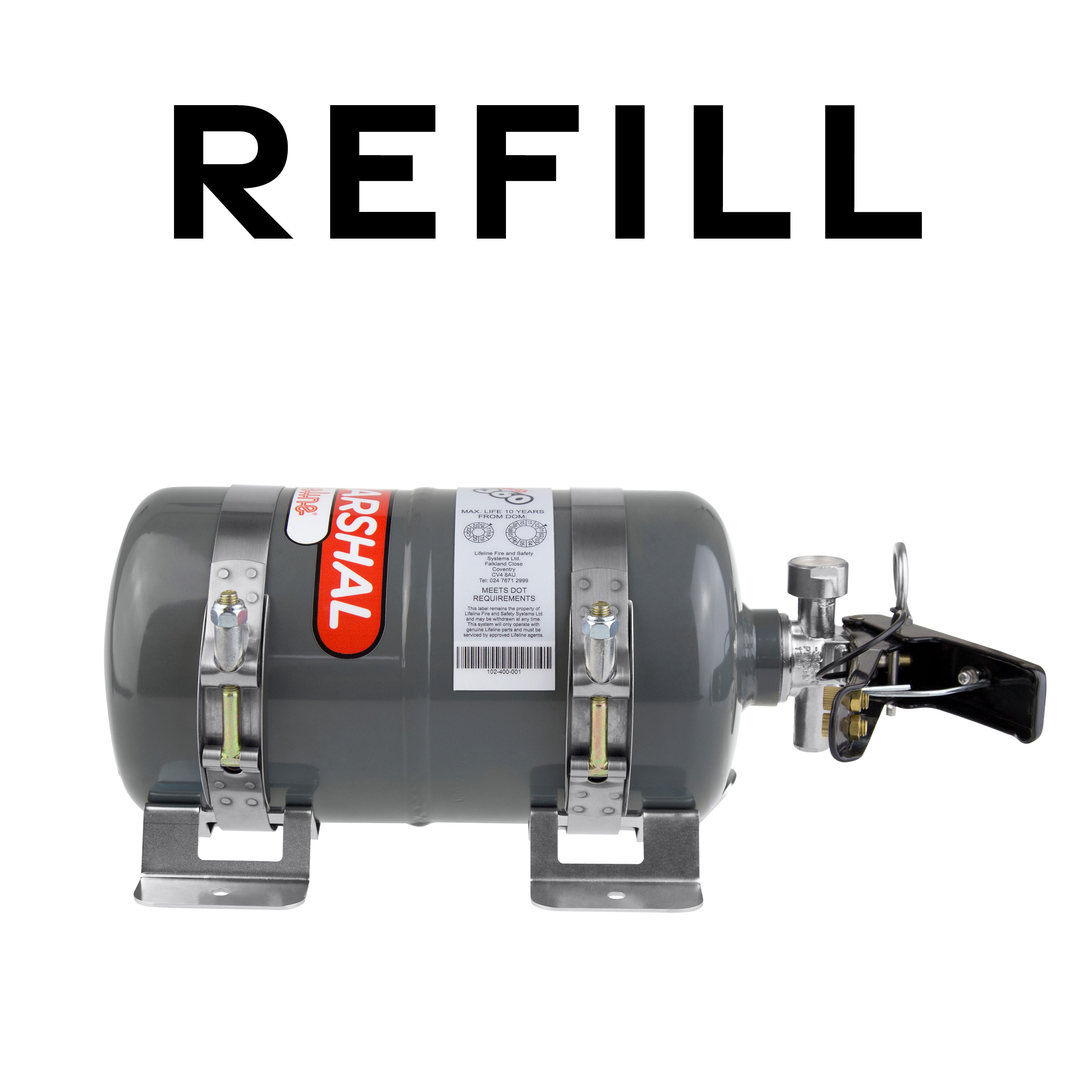 Refill - Lifeline Zero 360 FIA Novec 1230 Fire Marshal 3.0KG Mechanical Fire Extinguisher 