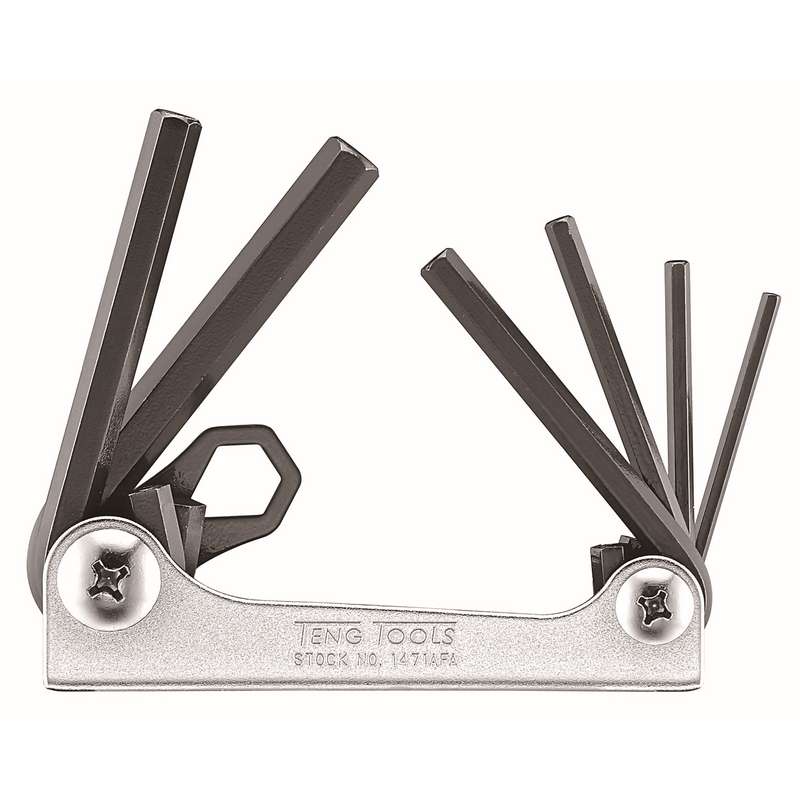 Hex Key Set Folding AF to 3/8in 6pcs - 1471AFA