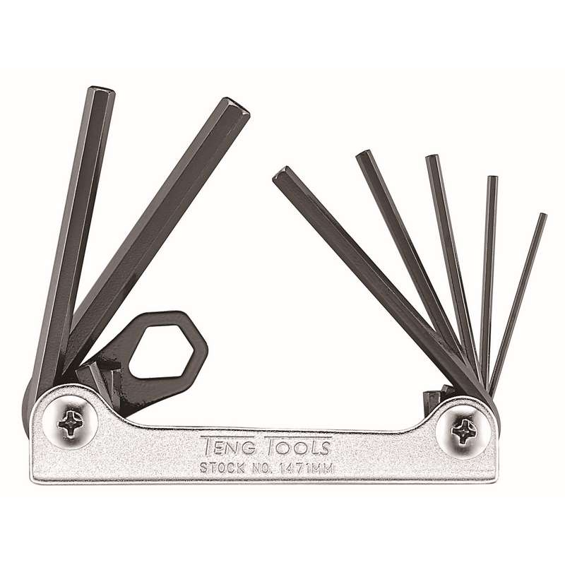 Hex Key Set Folding to 6mm 7 Pieces - 1471MM