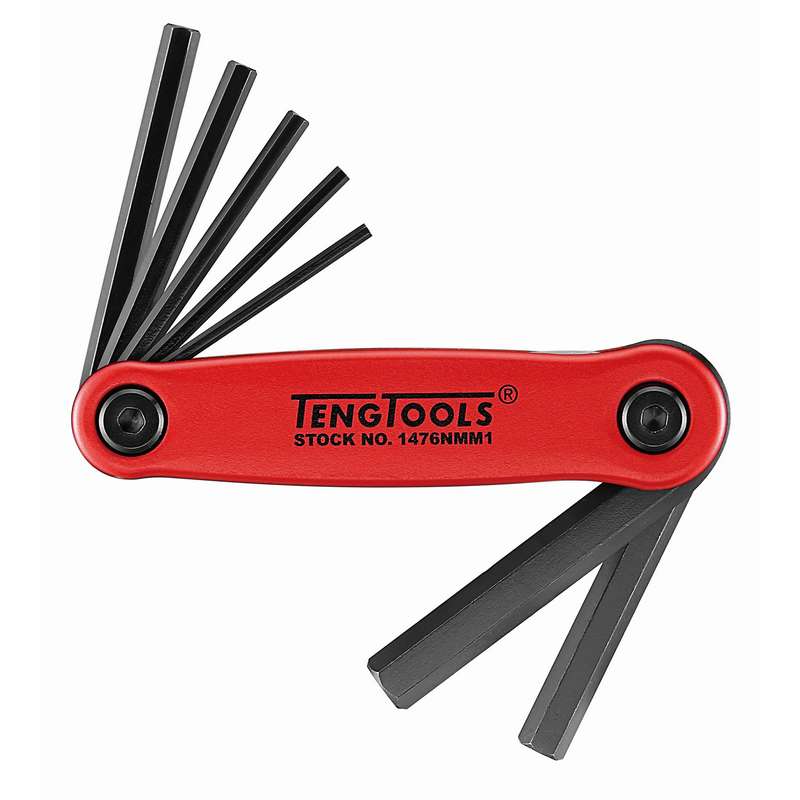 Hex Key Set Folding 10mm 7pc Alu Case - 1476NMM1