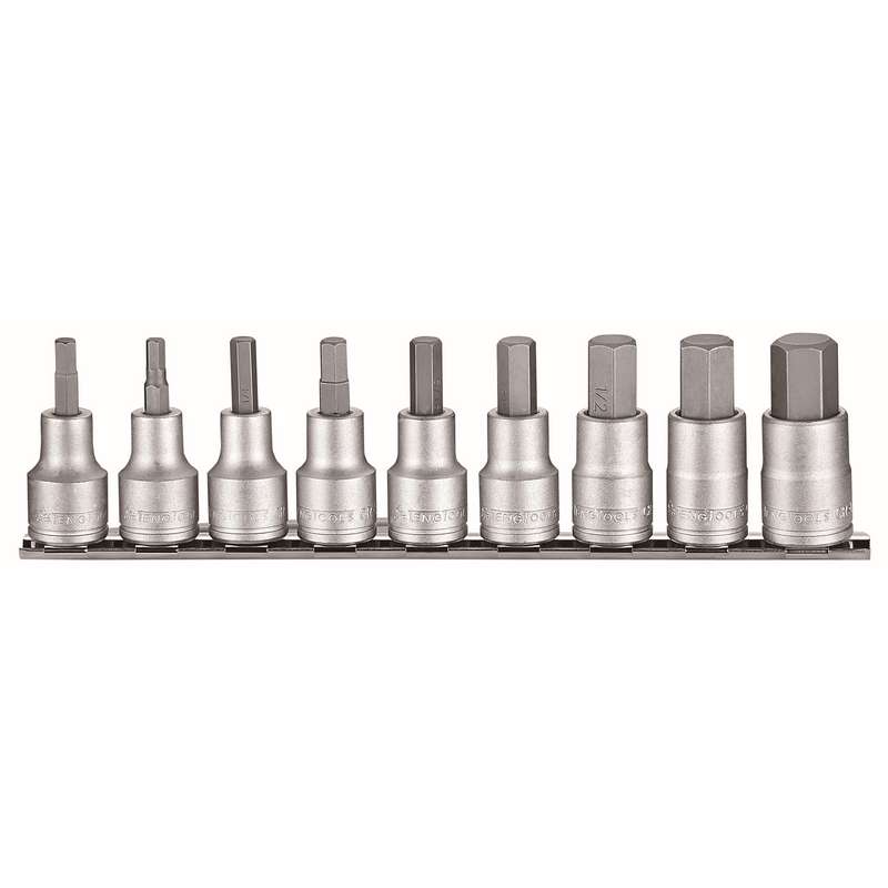 Socket Set 1/2in dr AF Hex Bit 9pcs - M1209AF