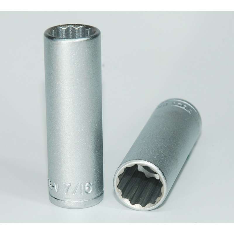 Socket Deep 1/4 in Dr 12pt 7/16 in - M14021412-C