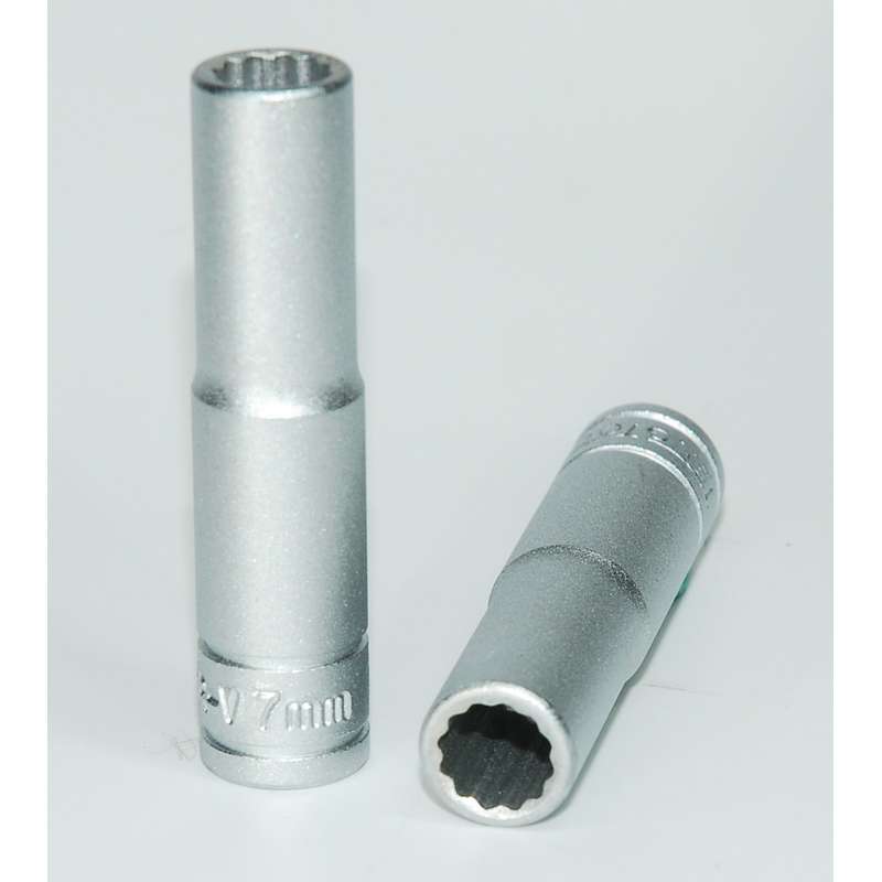 Socket Deep 1/4 in Drive 12pt 7 mm - M14060712-C