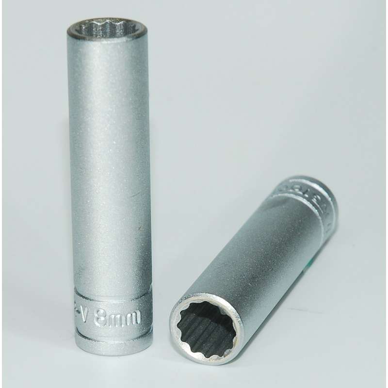 Socket Deep 1/4 in Drive 12pt 8 mm - M14060812-C