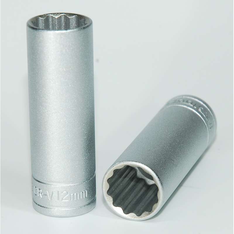 Socket Deep 1/4 in Drive 12pt 12 mm - M14061212-C
