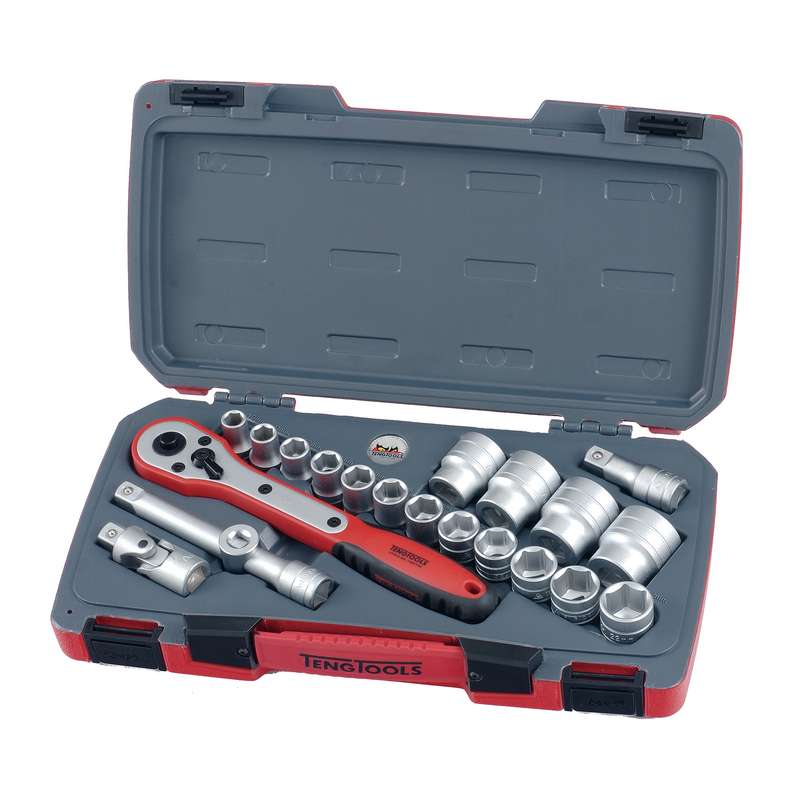 Socket Set 1/2in dr MM 6 point 21pcs - T1221-6