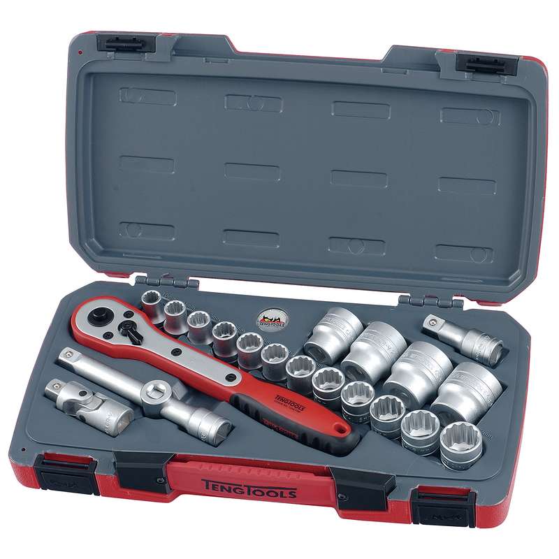 Socket Set 1/2in dr MM 12 point 21pcs - T1221