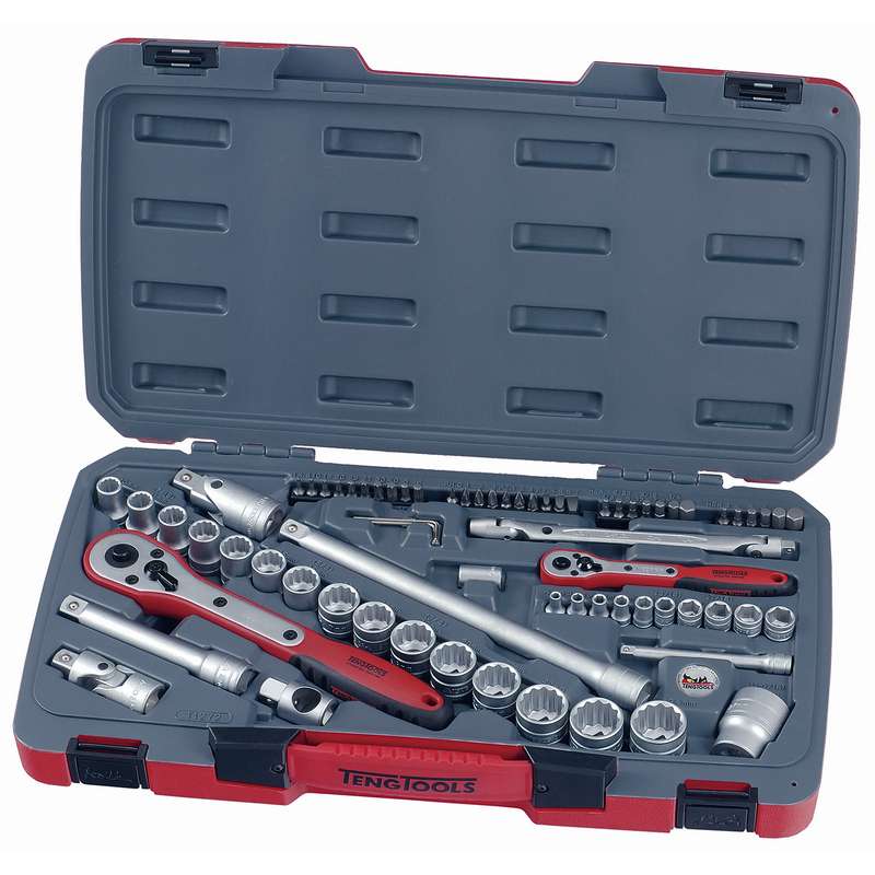 Socket Set 1/4 and 1/2in dr 72 Pieces - T1272