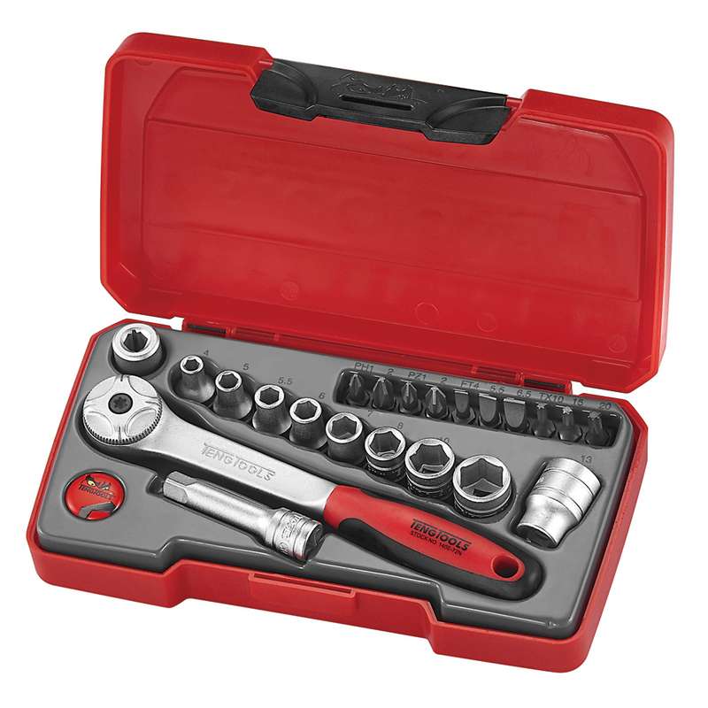 Socket Set 1/4in Drive MM 22 Pieces - T1422