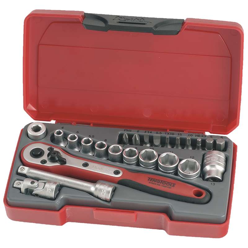 Socket Set 1/4in Drive MM 24 Pieces - T1424