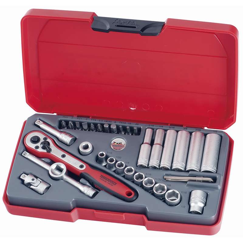 Socket Set 1/4in Drive AF 35 Pieces - T1435AF