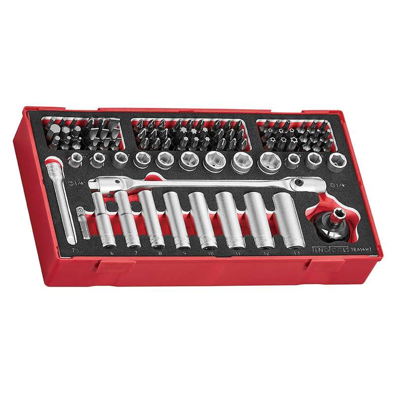 Socket Set 1/4 inch Drive 87 Pieces - TEA1487