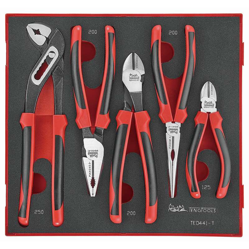 Plier Set TPR Grip 5 Pieces - TED441-T