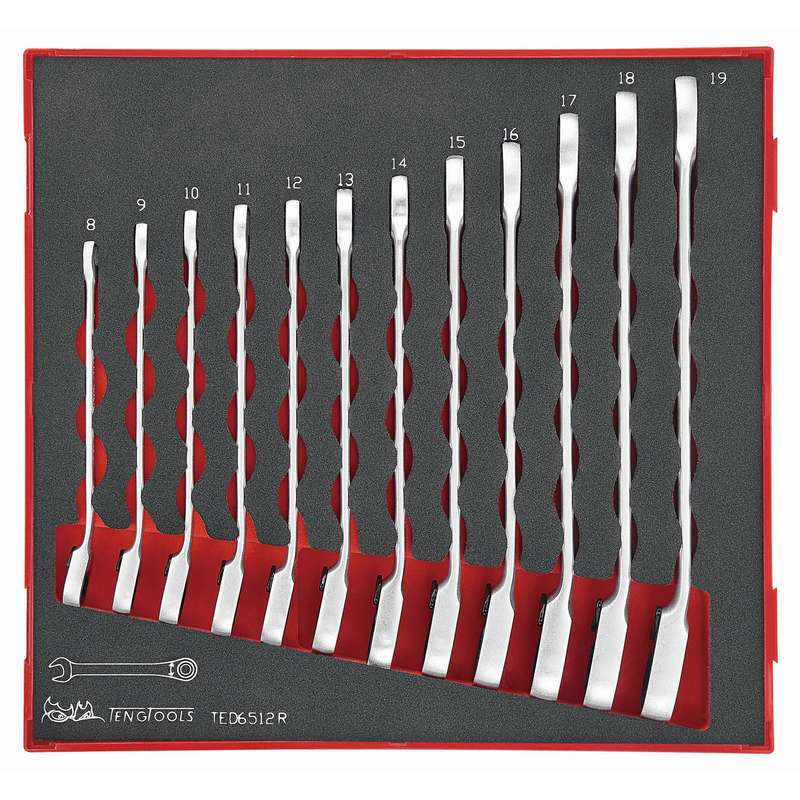 Spanner Set Combn Rev Ratchet 12pcs - TED6512R