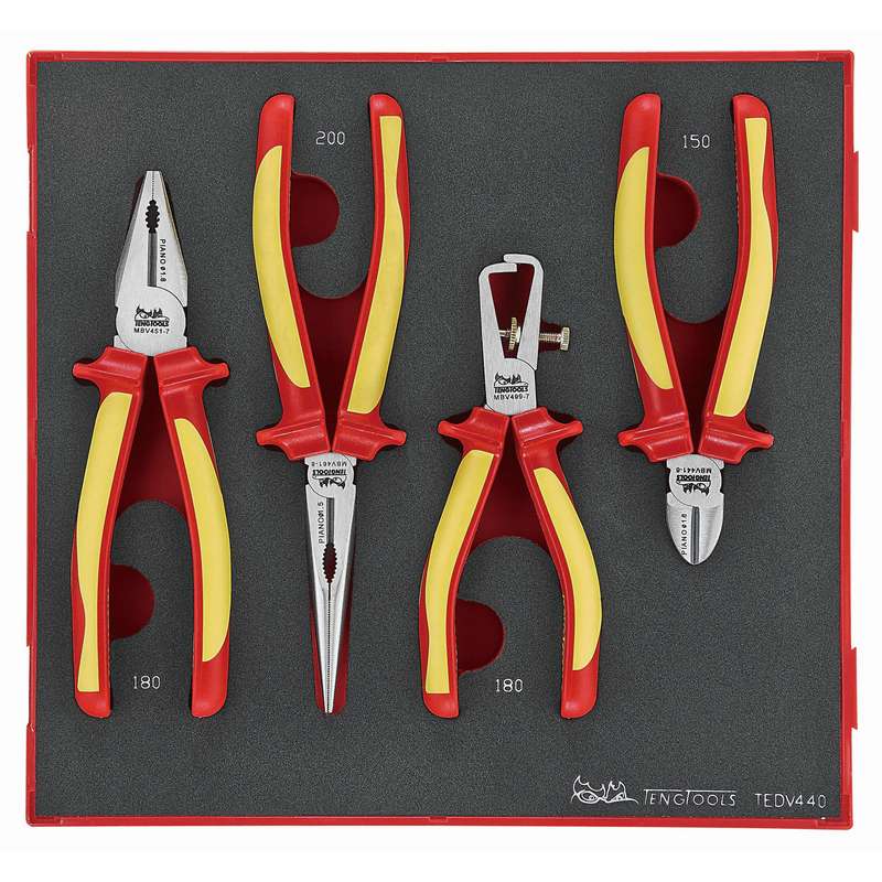 Plier Set 1000 Volt 4 Pieces EVA - TEDV440