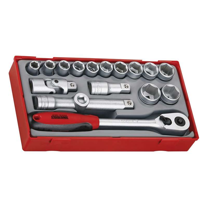 Socket Set 1/2 inch Drive 6 Pt 18pcs - TT1218-6