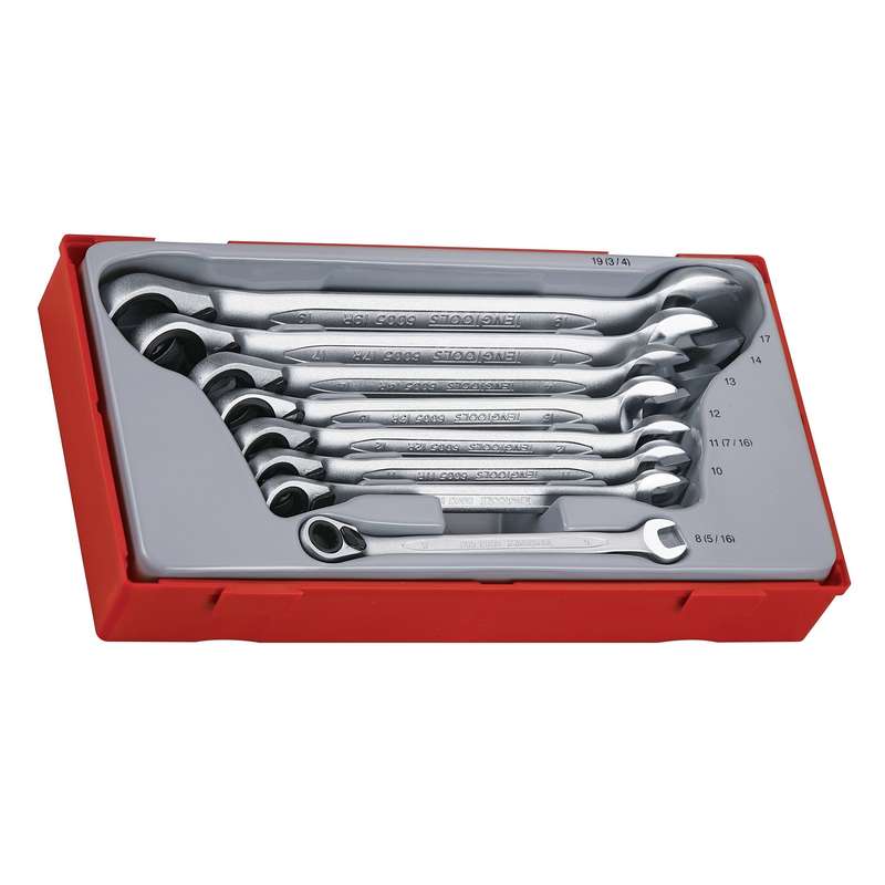 Spanner Set Combn Rev Ratchet 8pcs - TT6508R
