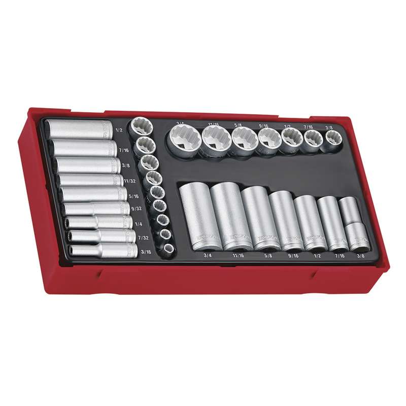 Socket Set 1/4 and 3/8 in Drive 12pt AF - TTAF3212