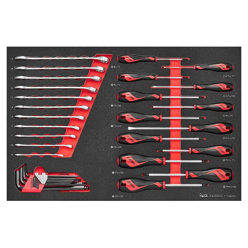 Screwdriver and Spanner Set 33 Pieces - TTEMD33