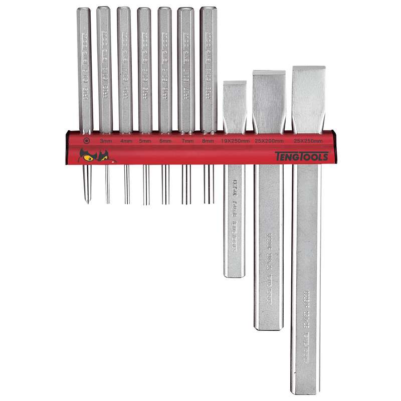 Punch and Chisel Set 10pcs Wall Rack - WRPC10
