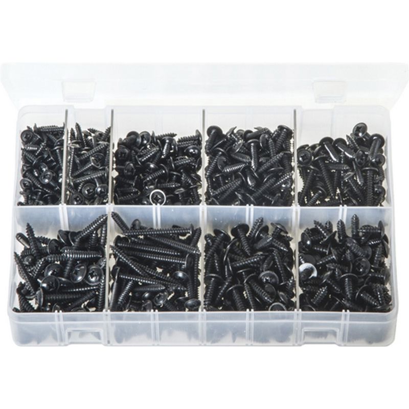 Self Tapping Screws Flanged   Pozi Black