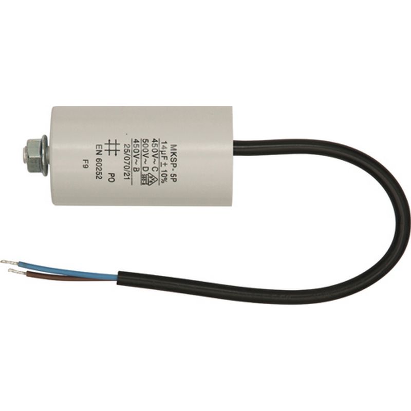 Motor Capacitor 14uF Lead Connector CPR14M