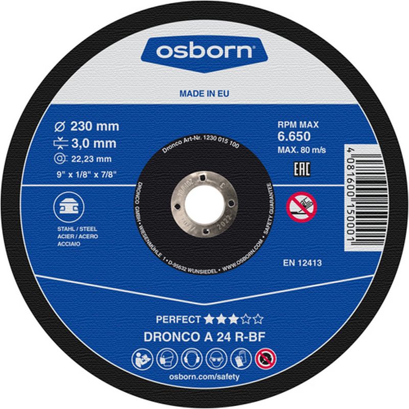OSBORN 'Perfect' Metal Cutting Discs   Depressed Centre DCD3B
