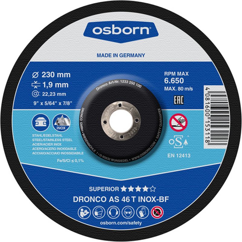 OSBORN '1.6 mm Inox Special' Flat Metal Cutting Discs DCD56