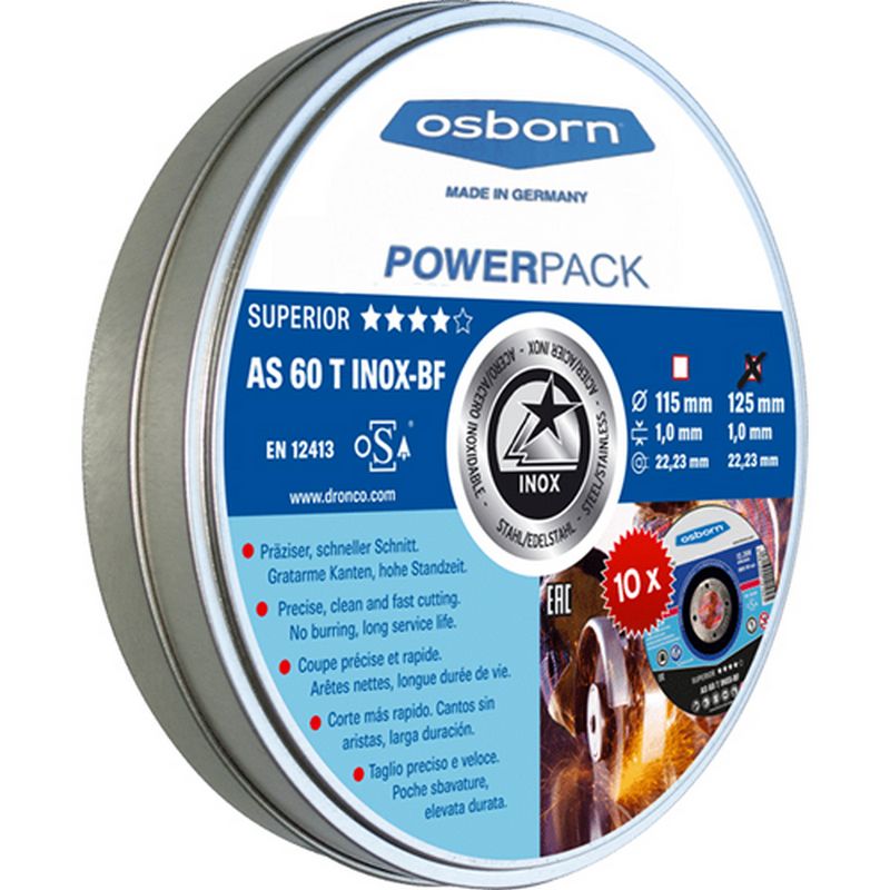 OSBORN '1 mm Inox Special' Flat Metal Cutting Discs In 'Lifetime Plus' Tins DCLP51