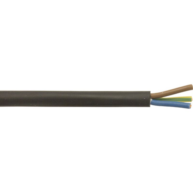 50m Mains Cable 3-core TRS Black 15 amp EC1202
