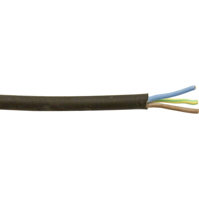 50m Mains Cable 3-core TRS Black 10amp EC1205