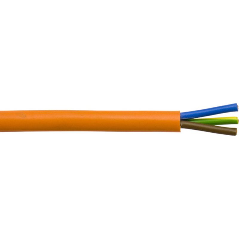50m Mains Cable 3-core PVC Orange 15 amps EC1211