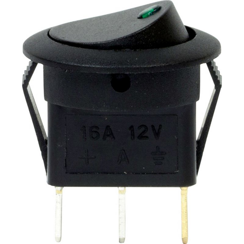 Pack of 10 12V LED Spot Rocker Switches - Green EC72