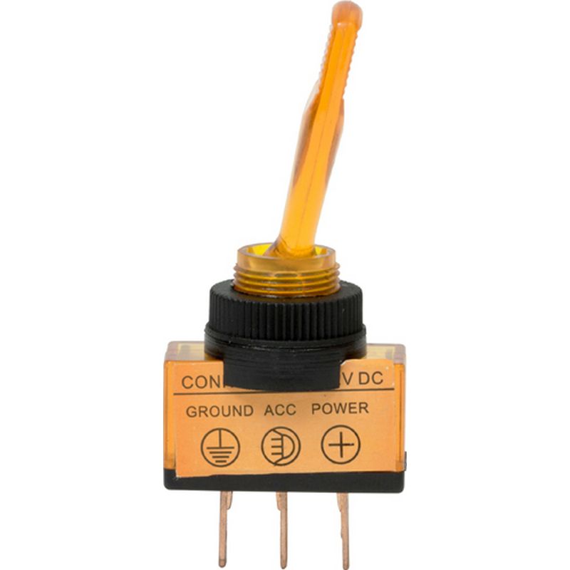 Pack of 10 12V Illuminated Toggle Switches - Amber EC74