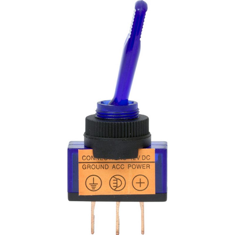 Pack of 10 12V Illuminated Toggle Switches - Blue EC75