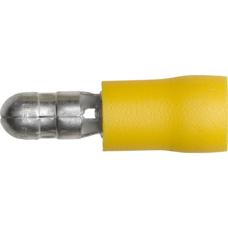 Pack of 100 Terminals Yellow Bullet 5.0mm ET17