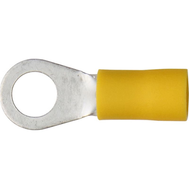Pack of 100 Terminals Yellow Ring 6.4mm (1/4) ET27