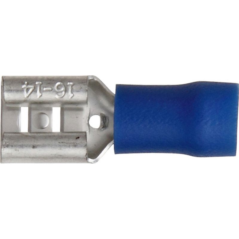 Pack of 100 Terminals Blue Push-On Female 6.3mm ET7