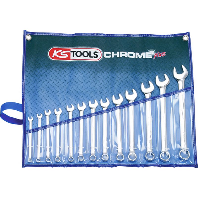 KS TOOLS 'CHROMEplus<sup>&reg;</sup>' Mirror Polished Combination Spanner Set K518.0643