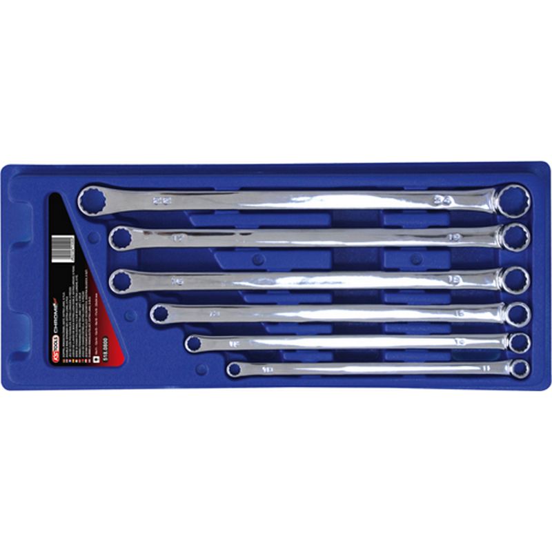 KS TOOLS 'CHROMEplus<sup>&reg;</sup>' Extra Long Double Ring Spanner Set K518.0800