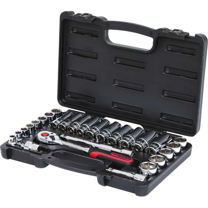 KS TOOLS 'CHROMEplus<sup>&reg;</sup>' 3/8" Drive Regular & Deep Socket Set K918.0627