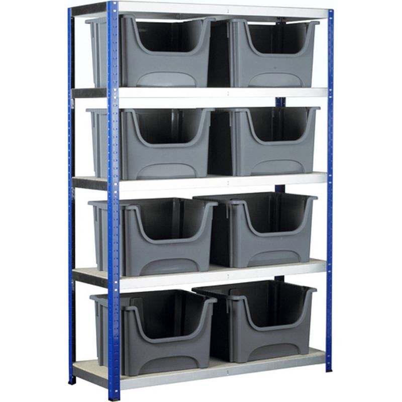 BARTON Extra Wide Shelving System c/w Space Bin Containers  SB62