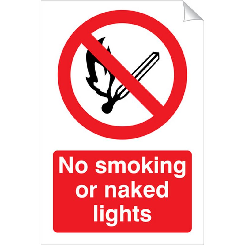 No Smoking Or Naked Lights   240 x 360 mm SSA121