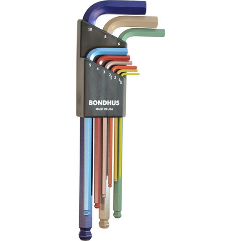 BONDHUS Colour Coded Ball End Hex Key Wrenches   Metric Set TNB69499