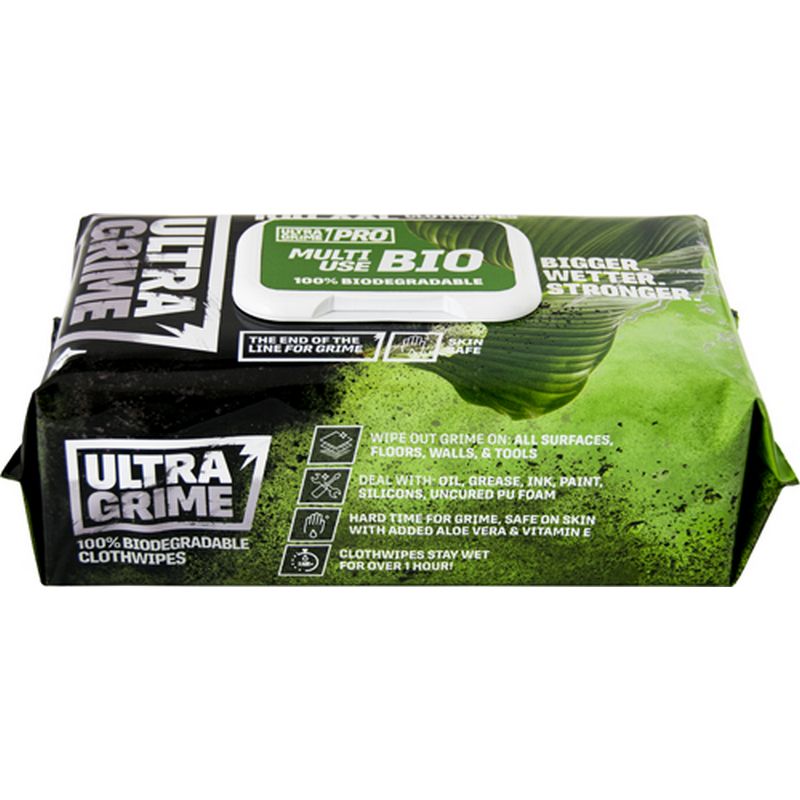 ULTRAGRIME PRO 'Multiuse BIO' Biodegradable Clothwipes VC124
