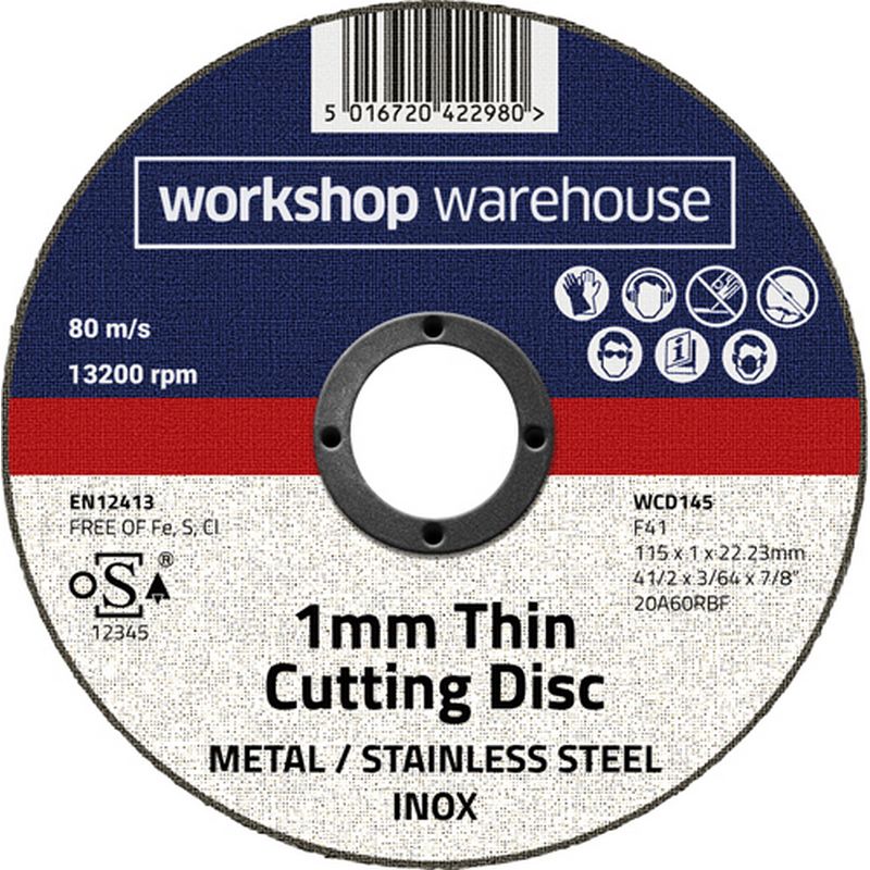 Workshop Warehouse 1 mm Thin Flat Cutting Disc WCD145/25