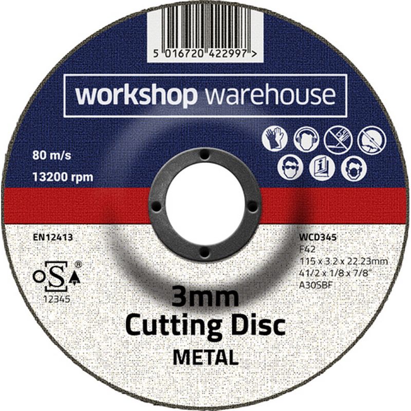 Workshop Warehouse 3 mm Cutting Disc   Depressed Centre WCD345/25