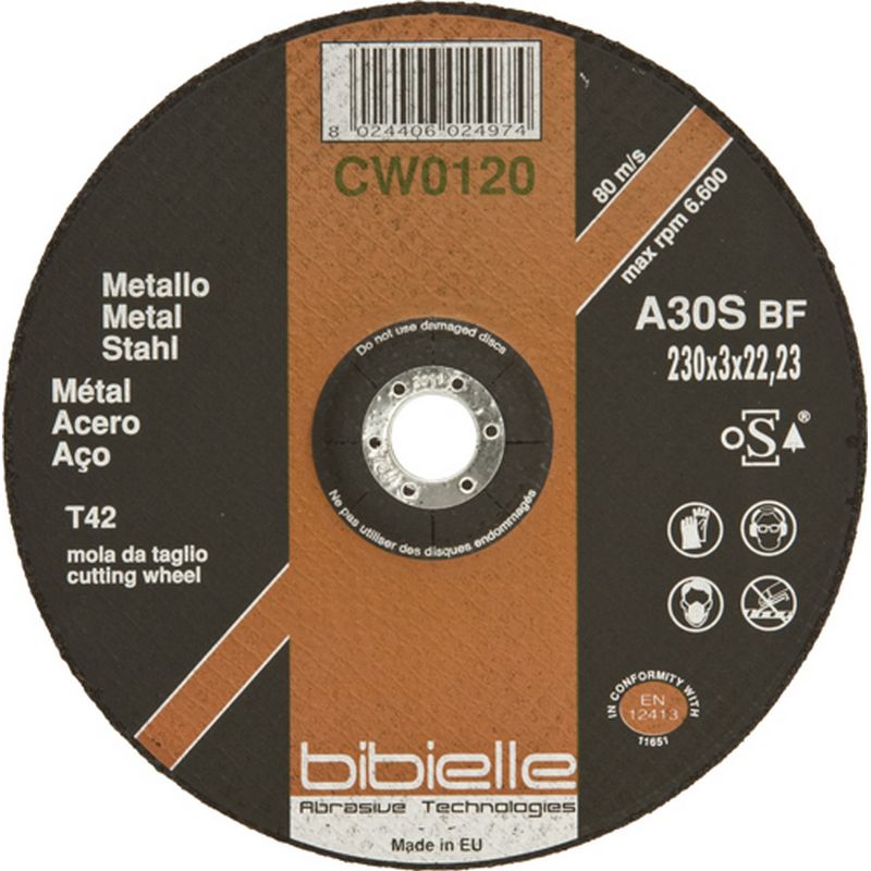BIBIELLE Metal Cutting Discs   Depressed Centre WCD69B