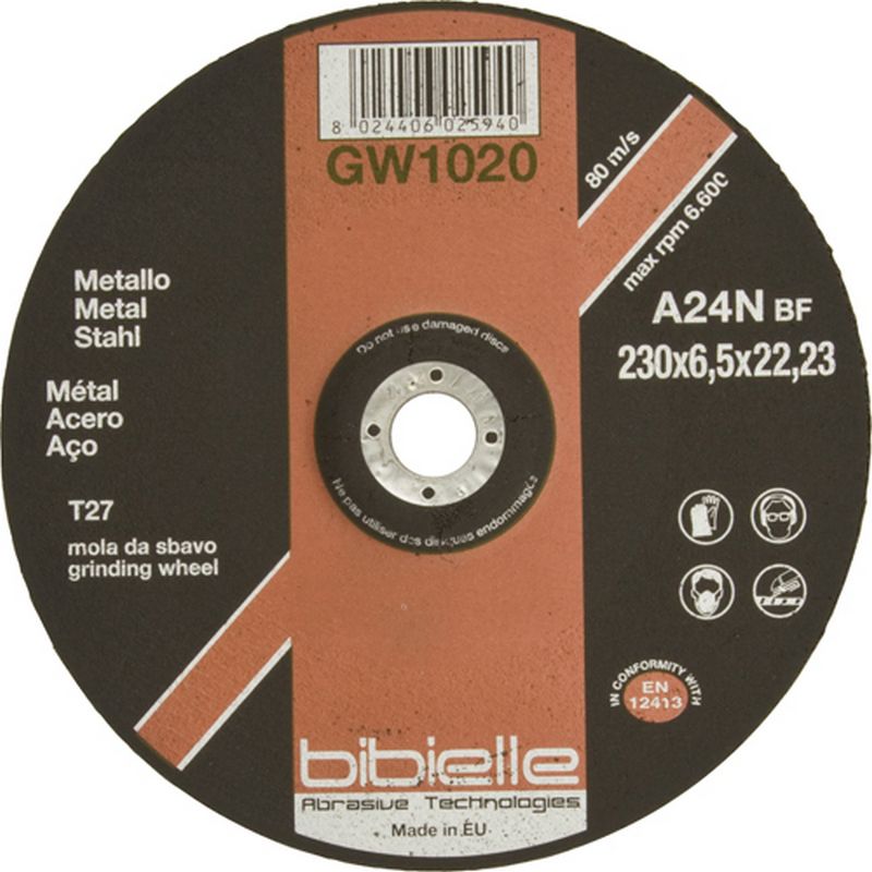 BIBIELLE Metal Grinding Discs   Depressed Centre WCD62B