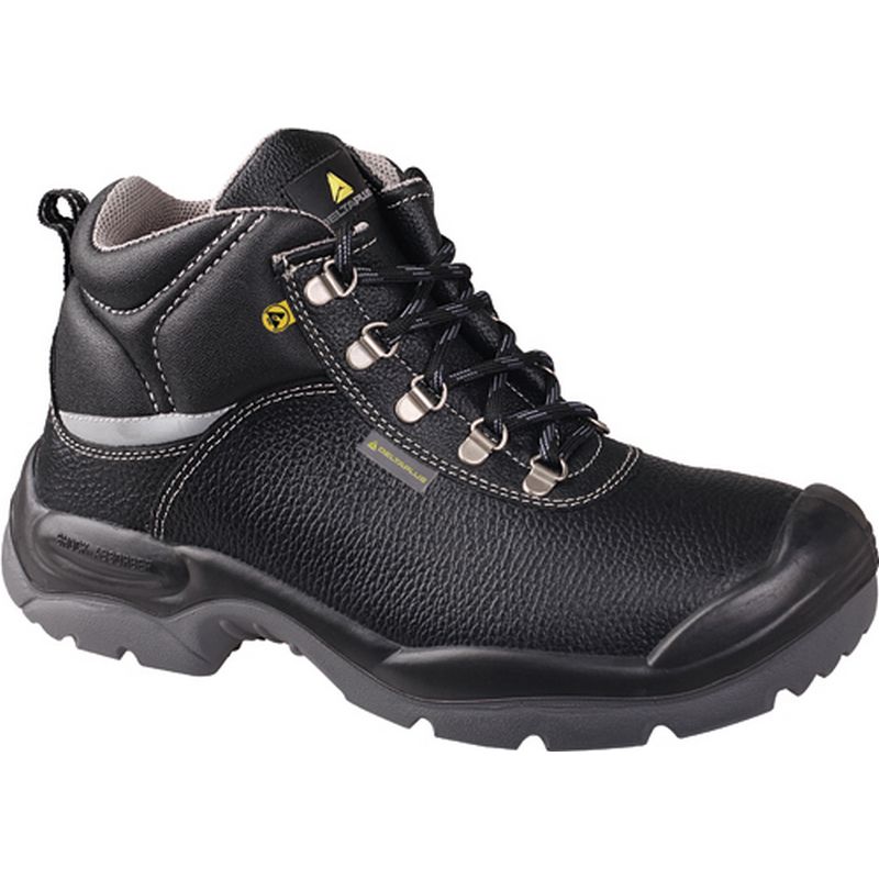 DELTAPLUS Water Resistant Leather Hiker Safety Boots   Black WS55709